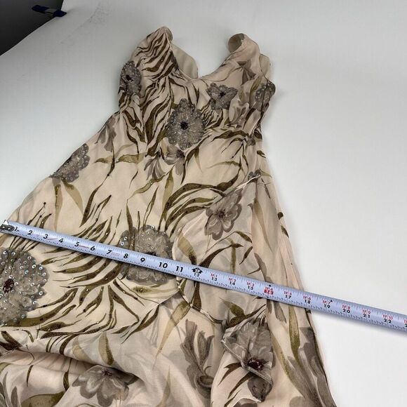 vintage Eva Blue Y2K Beaded Floral Ruffled Dress 8 Asymmetrical Fairy Grunge - Picture 7 of 13